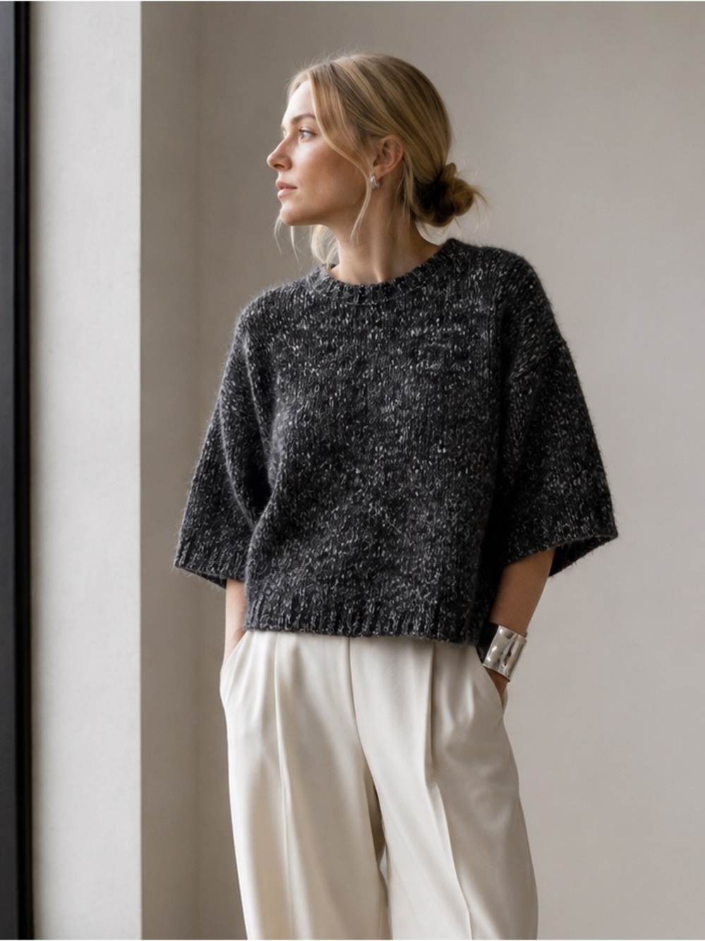 Malene Birger Idama Marled Wool Blend Sweater